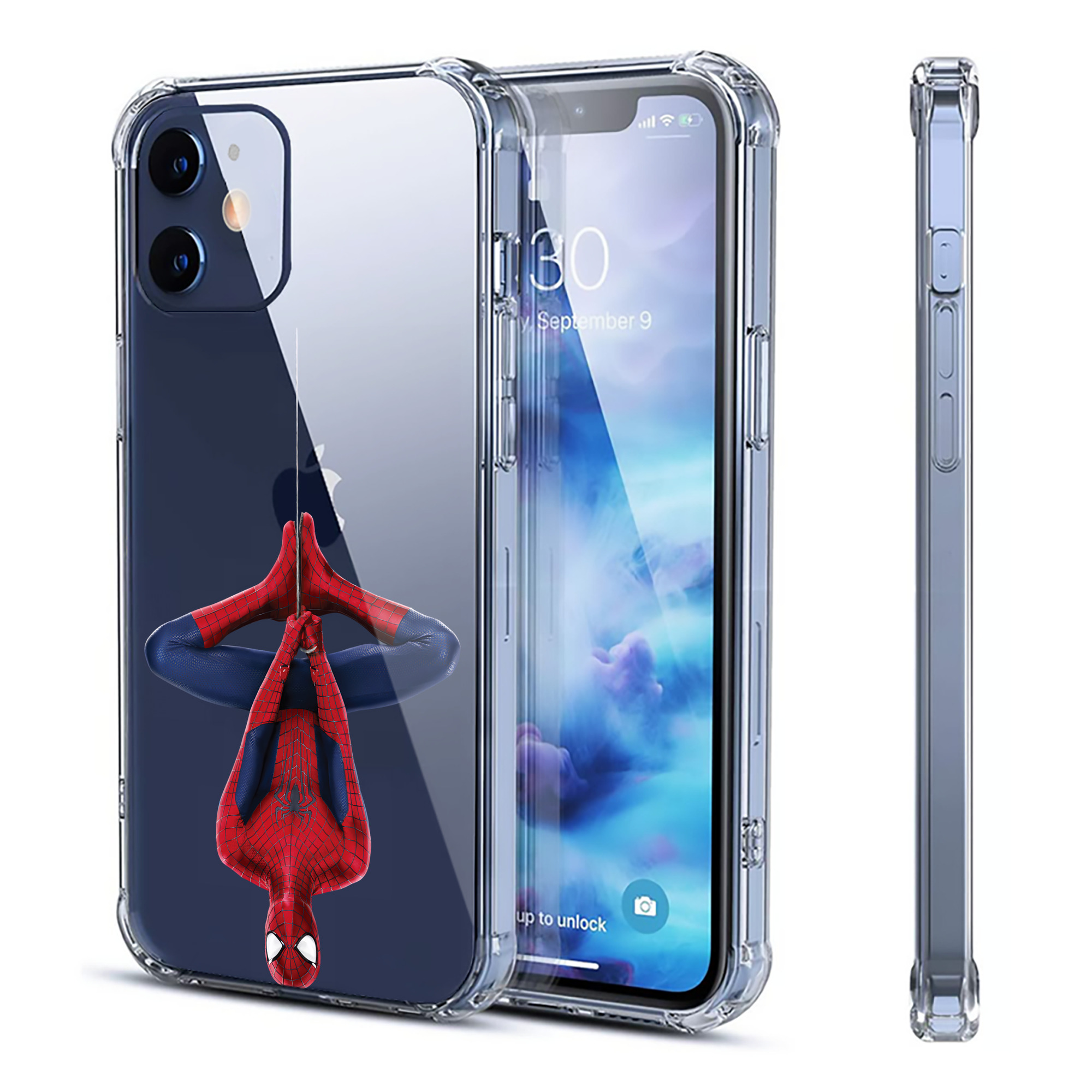 （画像用） Spider Man スパイダーマン 【iPhone 12シリーズ対応】透明スマホケース（クリアソフトケース）
